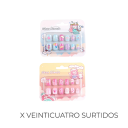 [45845D] UÑAS INFANTILES VARIOS MOTIVOS X24