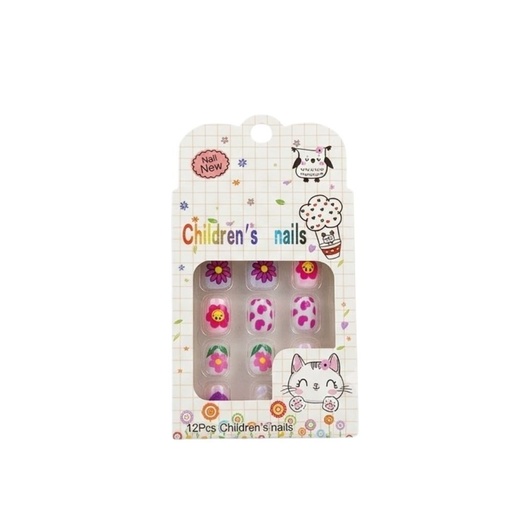 [TI13] CAJA DE UÑAS POSTIZAS INFANTILES DISEÑOS VARIOS