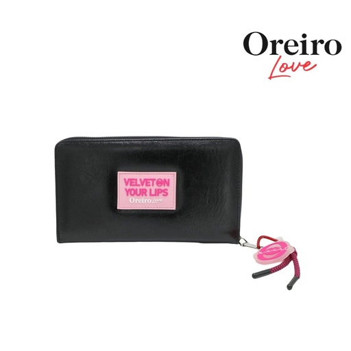[T171] MAXI BILLETERA APLIQUE FRONTAL SIMIL CUERO OREIRO LOVE