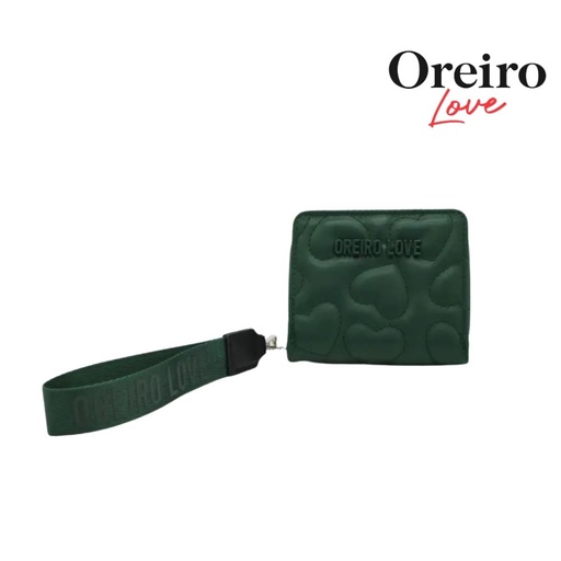 [T197] BILLETERA POCKET ACOLCHADA LLAVERO CHARM SIMIL CUERO OREIRO LOVE