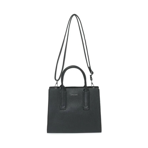 [T221] CARTERA COLOR LISO TIRAS SIMIL CUERO TRENDY