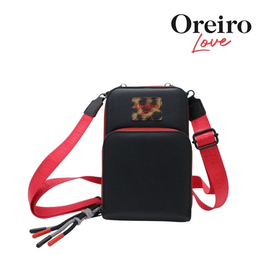 [TI239] PORTACELULAR APLIQUE FRONTAL SIMIL CUERO OREIRO LOVE