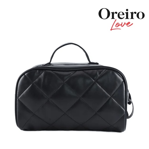 [TI245] PORTACOSMETICO MATELASEADO SIMIL CUERO OREIRO LOVE