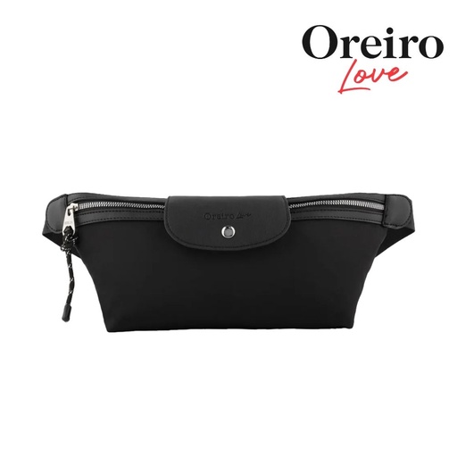 [TI251] RIÑONERA BICOLOR CON CIERRE SIMIL CUERO OREIRO LOVE
