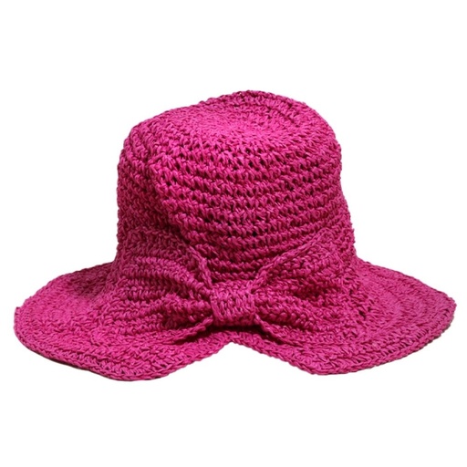 [TA138] SOMBRERO CAPELINA DE RAFIA CON MOÑO