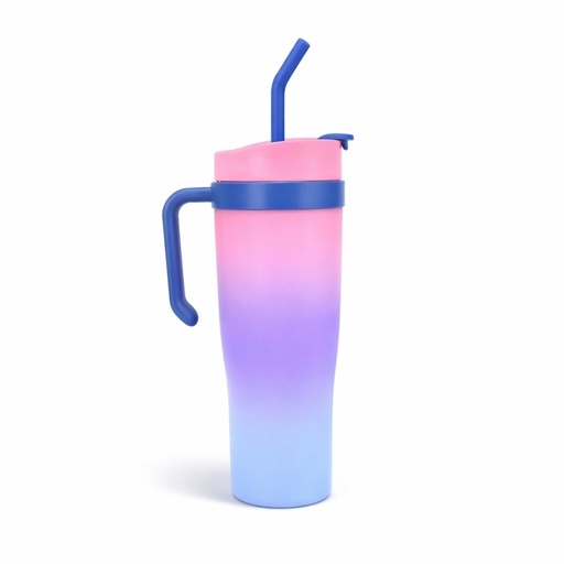 [TA230] VASO TERMICO PLASTICO CON SORBETE Y MANIJA TRENDY