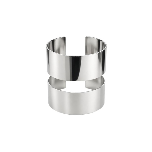[TA286] BRAZALETE RIGIDO DISEÑO DOBLE BANDA CALADA