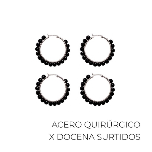 [TB08] AROS ARGOLLA ACERO QUIRURGICO PIEDRAS (X12 UNIDADES)