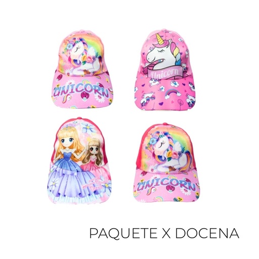 [TB36] GORRA ESTAMPADAS DE NENA (X12 UNIDADES)
