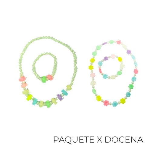 [TB65] SET COLLAR MAS PULSERA CON DIJES DE FORMAS (SET X12)