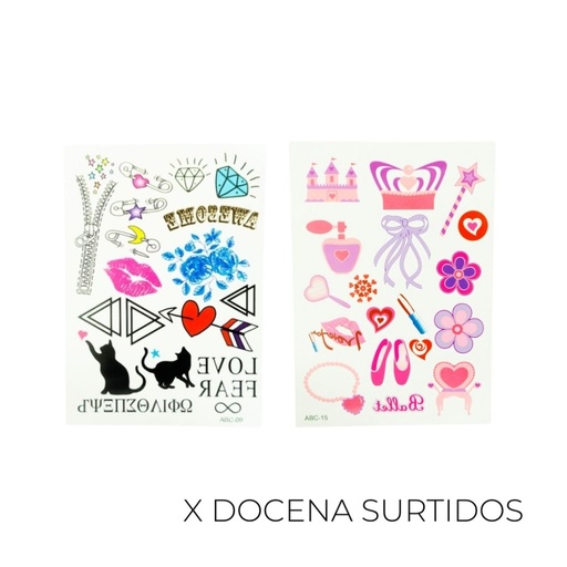 [TB79] TATUAJES INFANTIL TEMPORAL (X12 UNIDADES)
