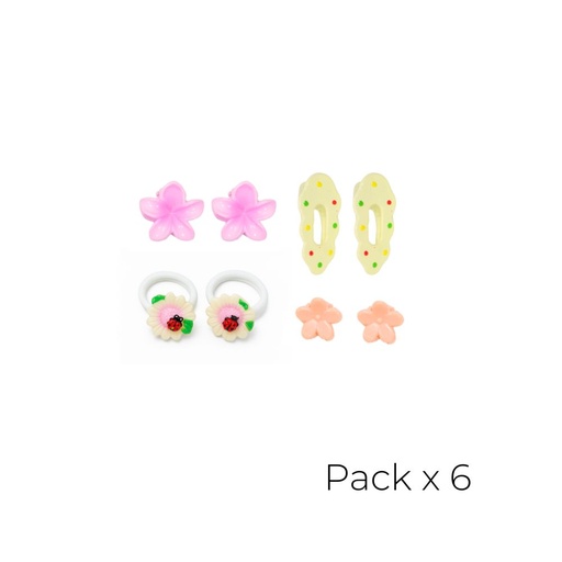 [TB109] SET DE ACCESORIOS PARA PELO COLORES (X6 SETS)