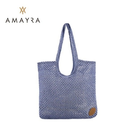 [T1369] BOLSO PLAYERO TEJIDO DE TELA CON MANIJA AMAYRA