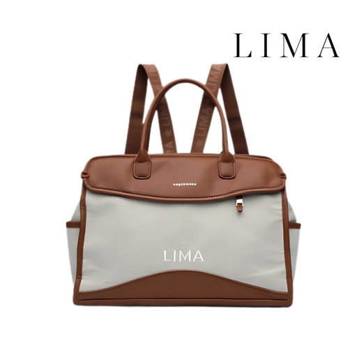 [T1501] PORTAFOLIO TOTE BICOLOR TELA LIMA