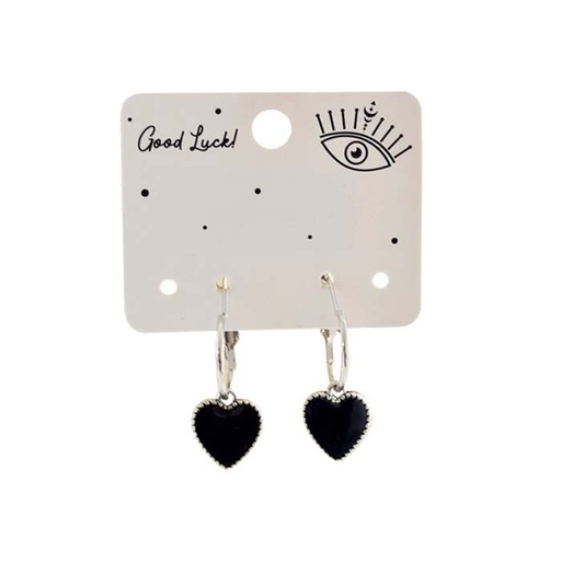 [36125] AROS PLATEADO CON DIJE CORAZON