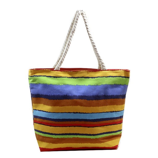 [34756] BOLSO PLAYERO A RAYAS MULTICOLOR