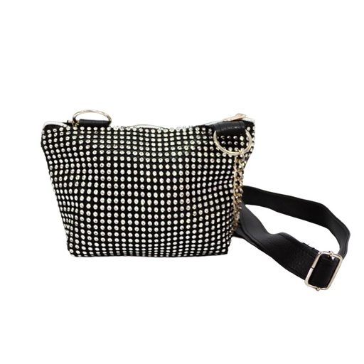 [42537] CARTERITA DE FIESTA C/ STRASS CORREA CADENA Y SIMIL CUERO